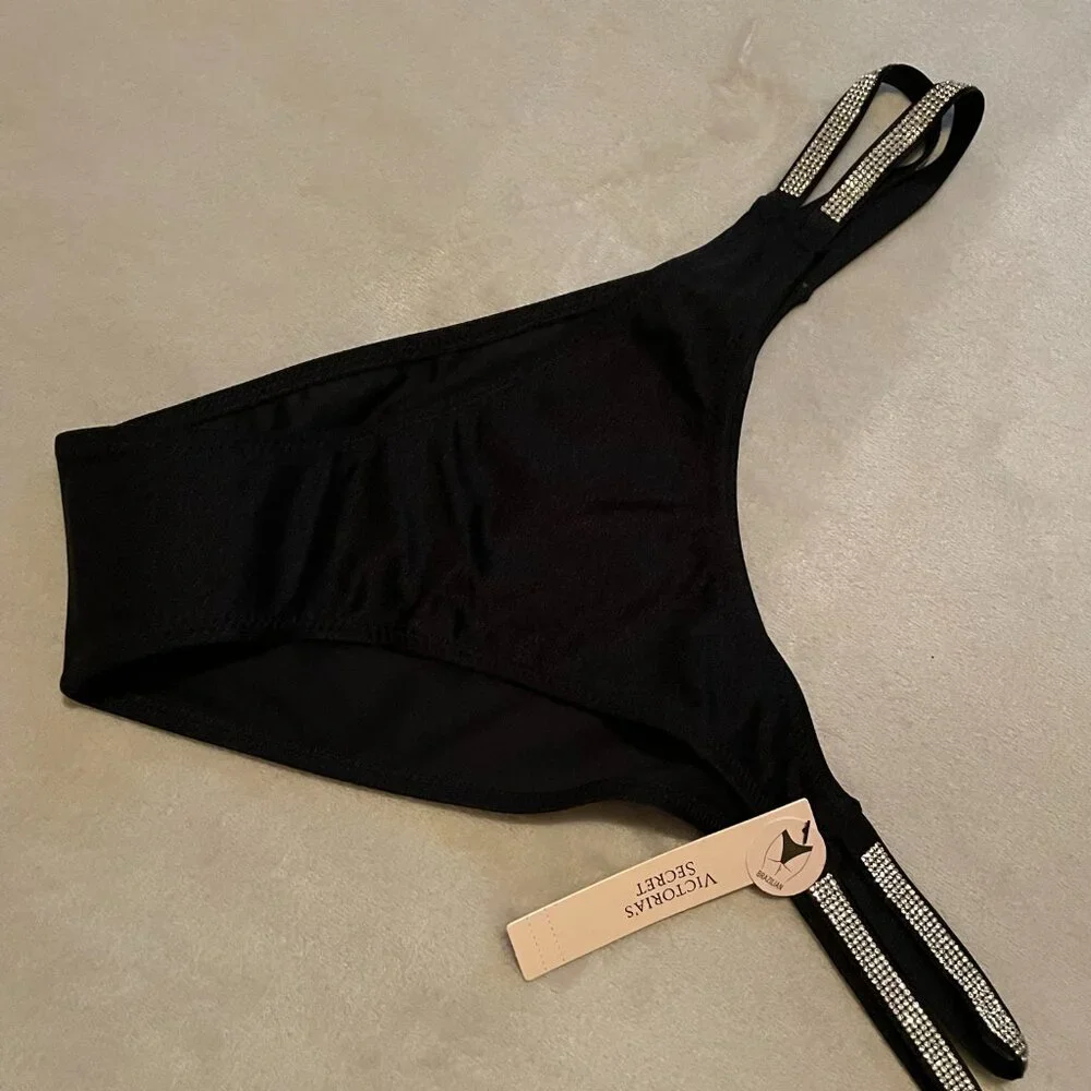 Victoria's Secret, S, Bling Strap, Black, Bikini. - Picture 3 of 6